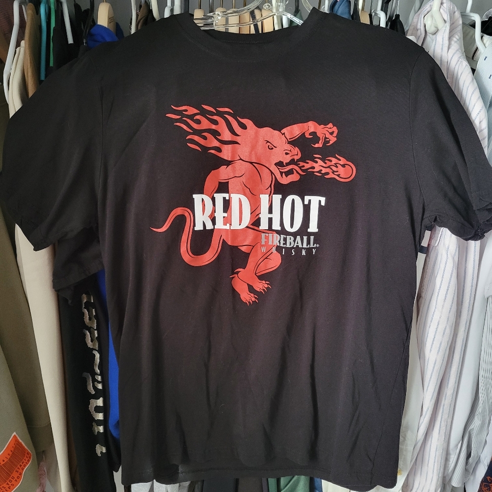 Original Red Hot Fireball Whisky t-shirt.